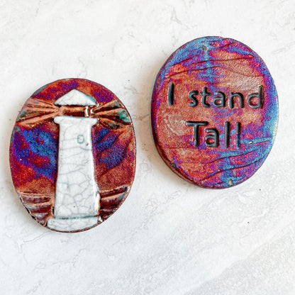 (Magnet) Raku Handmade Spirit Medallion with Affirmations | Various Themes