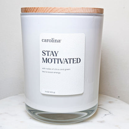 Stay Motivated - Bergamot & Green Tea Candle with Rosemary Herbs