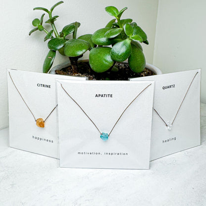 Raw Gemstone Minimalist Necklaces | Various Crystals