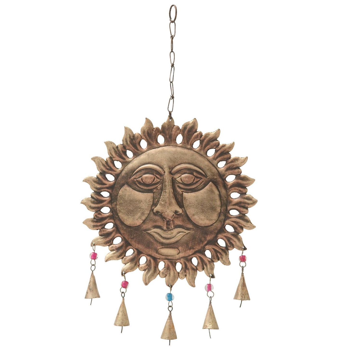 Metal Sun Face Windchime with Bells