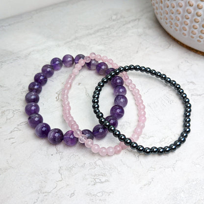 Zodiac Crystal Beaded Gemstone Bracelet Stacks