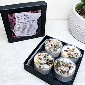 Tea Light Candle Sets - Herb & Crystal Infused