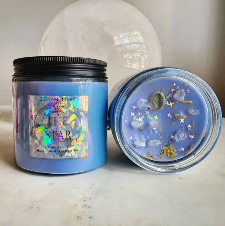 Magic Intention Candles with crystals, herbs and charms | Lunam Love