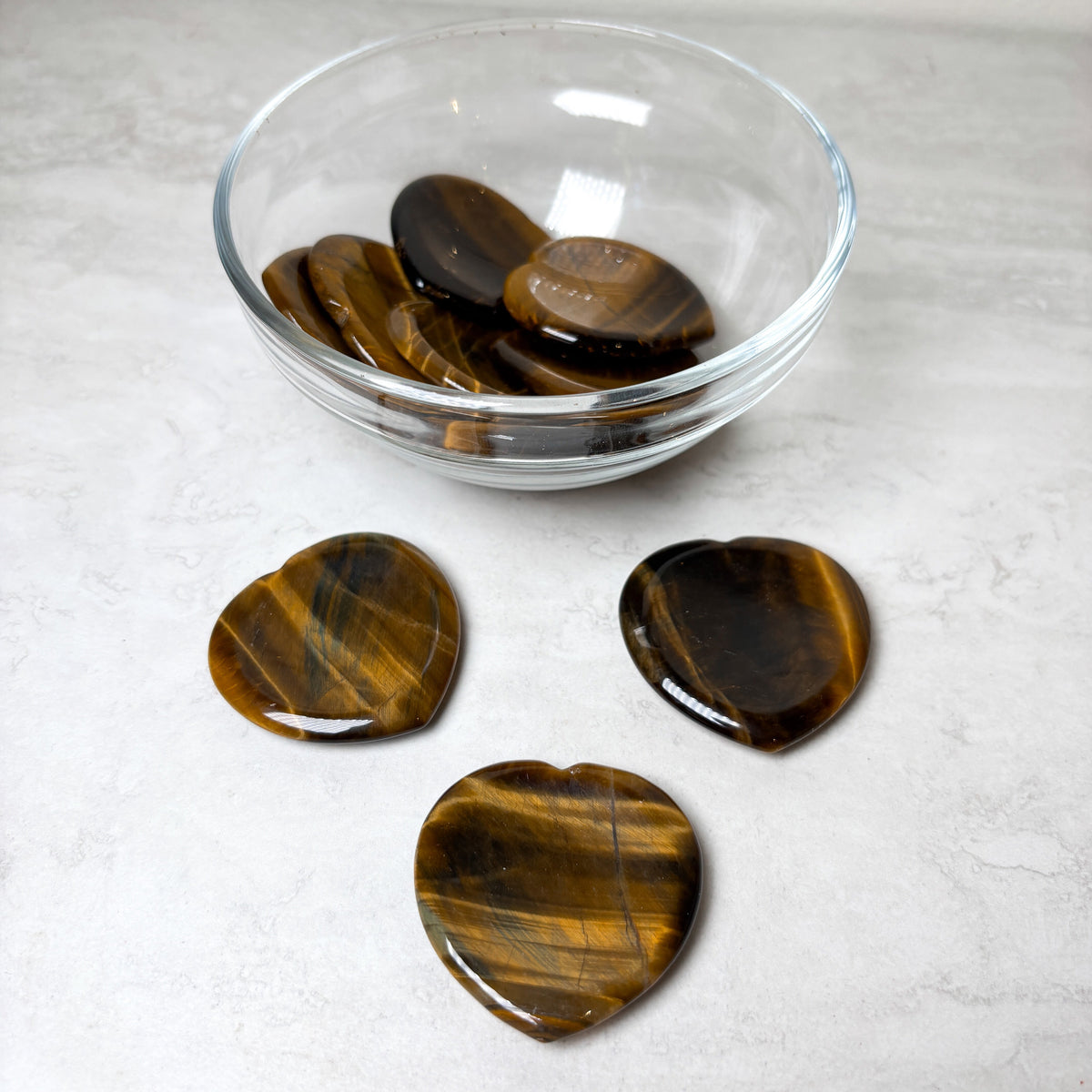 Heart Shaped Crystal Pocket/Worry Stones | Assorted
