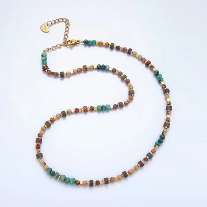 14K Gold-Filled Multifaceted Turquoise & Citrine Necklace