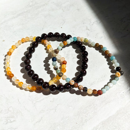 Zodiac Crystal Beaded Gemstone Bracelet Stacks