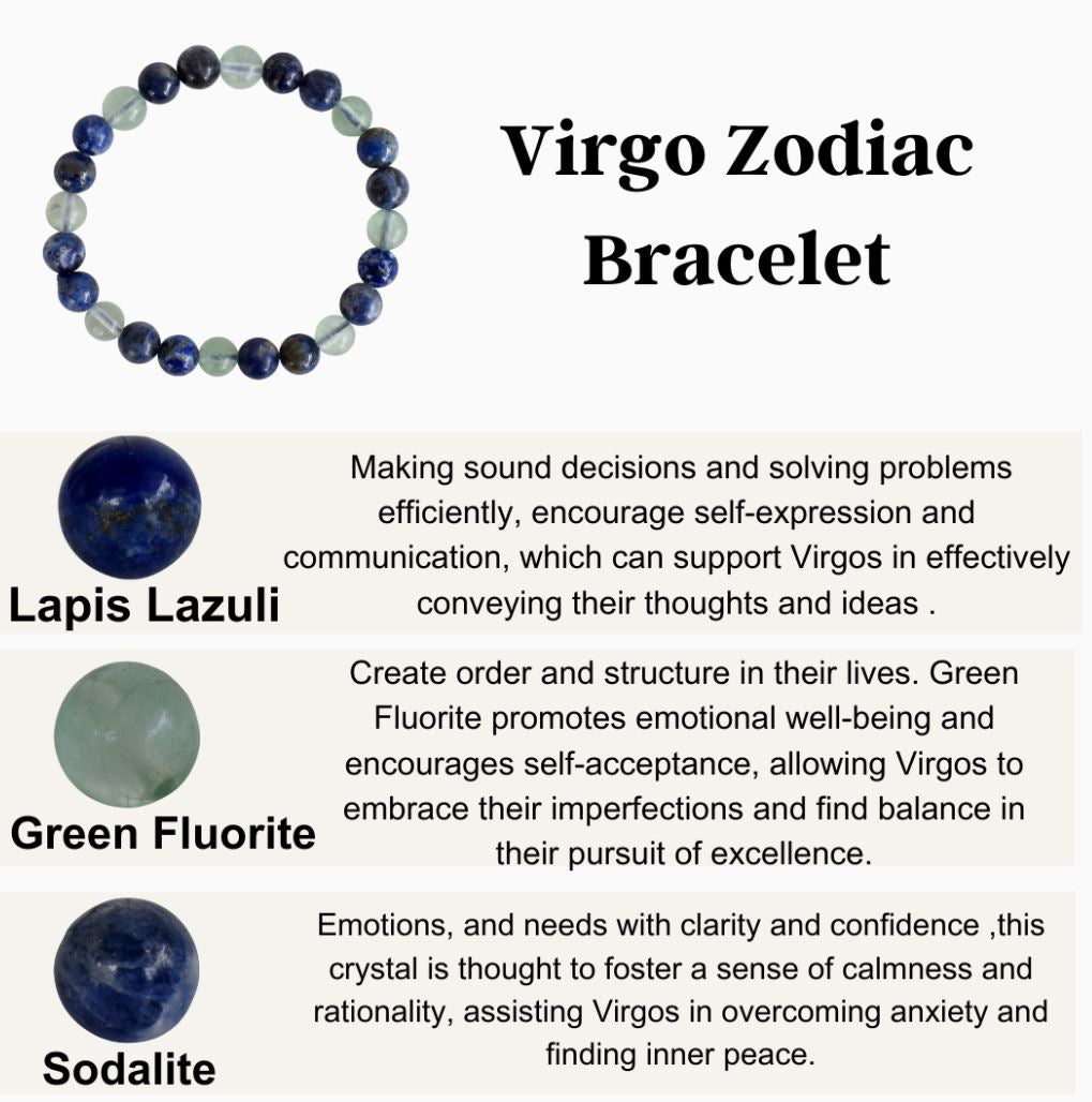 Crystal Zodiac Bracelet | 8mm | Healing Gemstone Bracelets