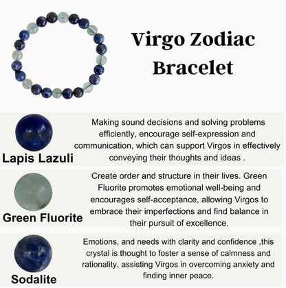 Crystal Zodiac Bracelet | 8mm | Healing Gemstone Bracelets