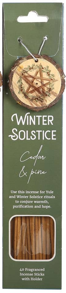 Winter Solstice Incense Set | Seasonal Scents with Wooden Holder (40 Sticks)