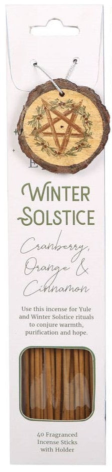Winter Solstice Incense Set | Seasonal Scents with Wooden Holder (40 Sticks)