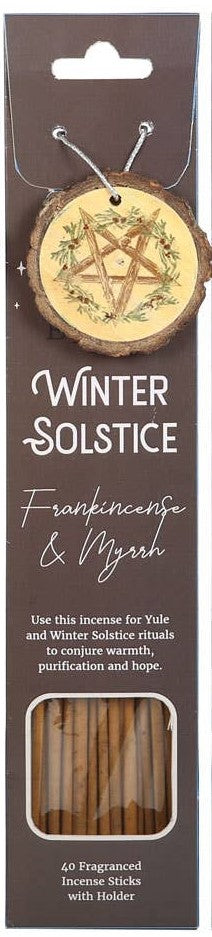 Winter Solstice Incense Set | Seasonal Scents with Wooden Holder (40 Sticks)