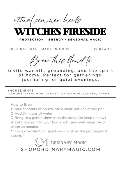 House Made Ritual Simmer Herbs | Witches Fireside