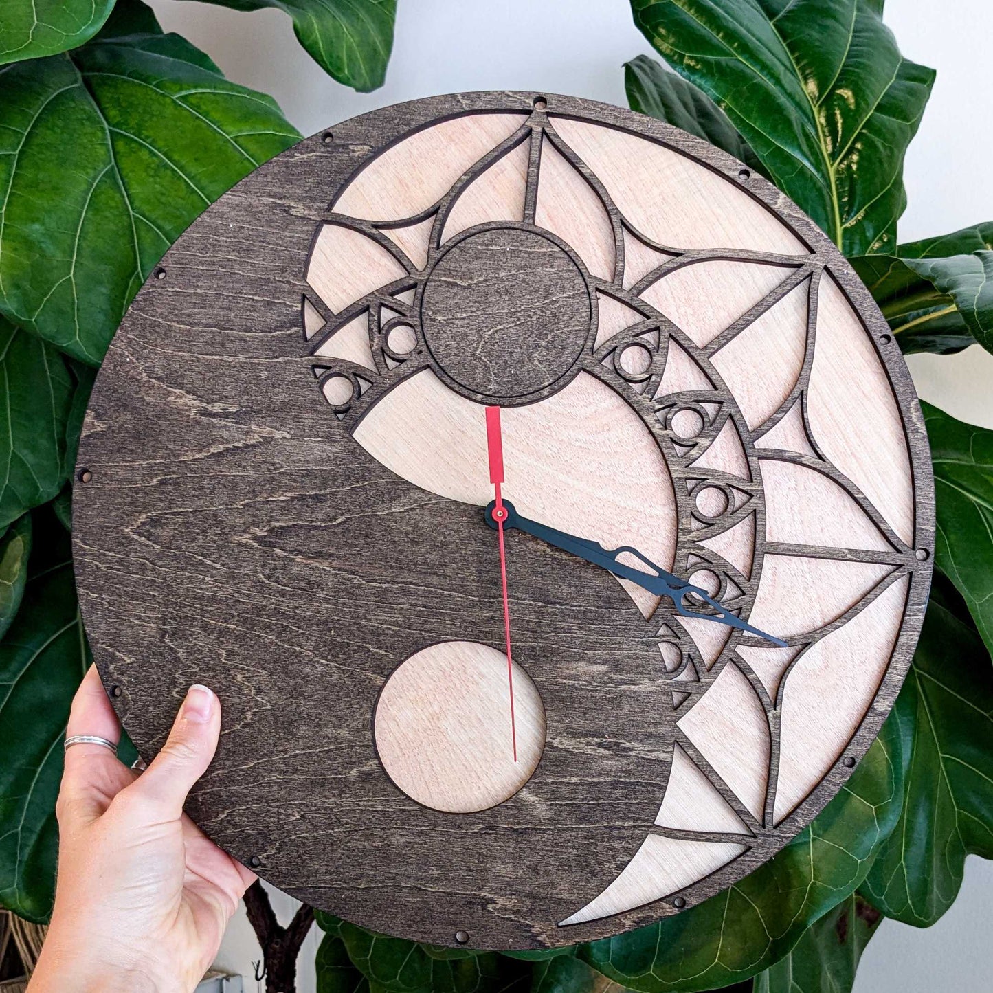 Wooden Yin and Yang Clocks