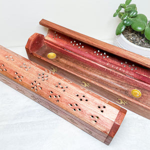 Wood Incense Storage Box 12"