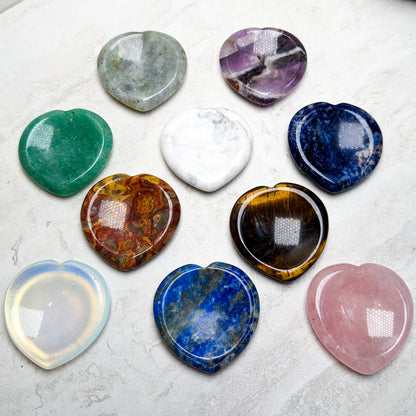 Heart Shaped Worry Stones | Various Crystals