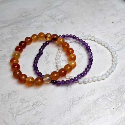 Zodiac Crystal Beaded Gemstone Bracelet Stacks