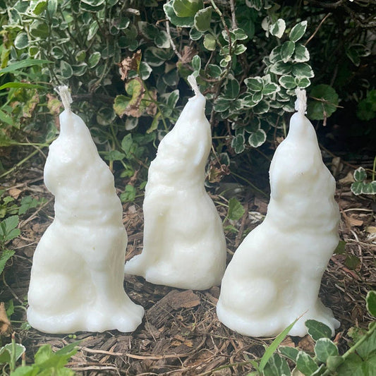 White Wolf Figure Spell Candle