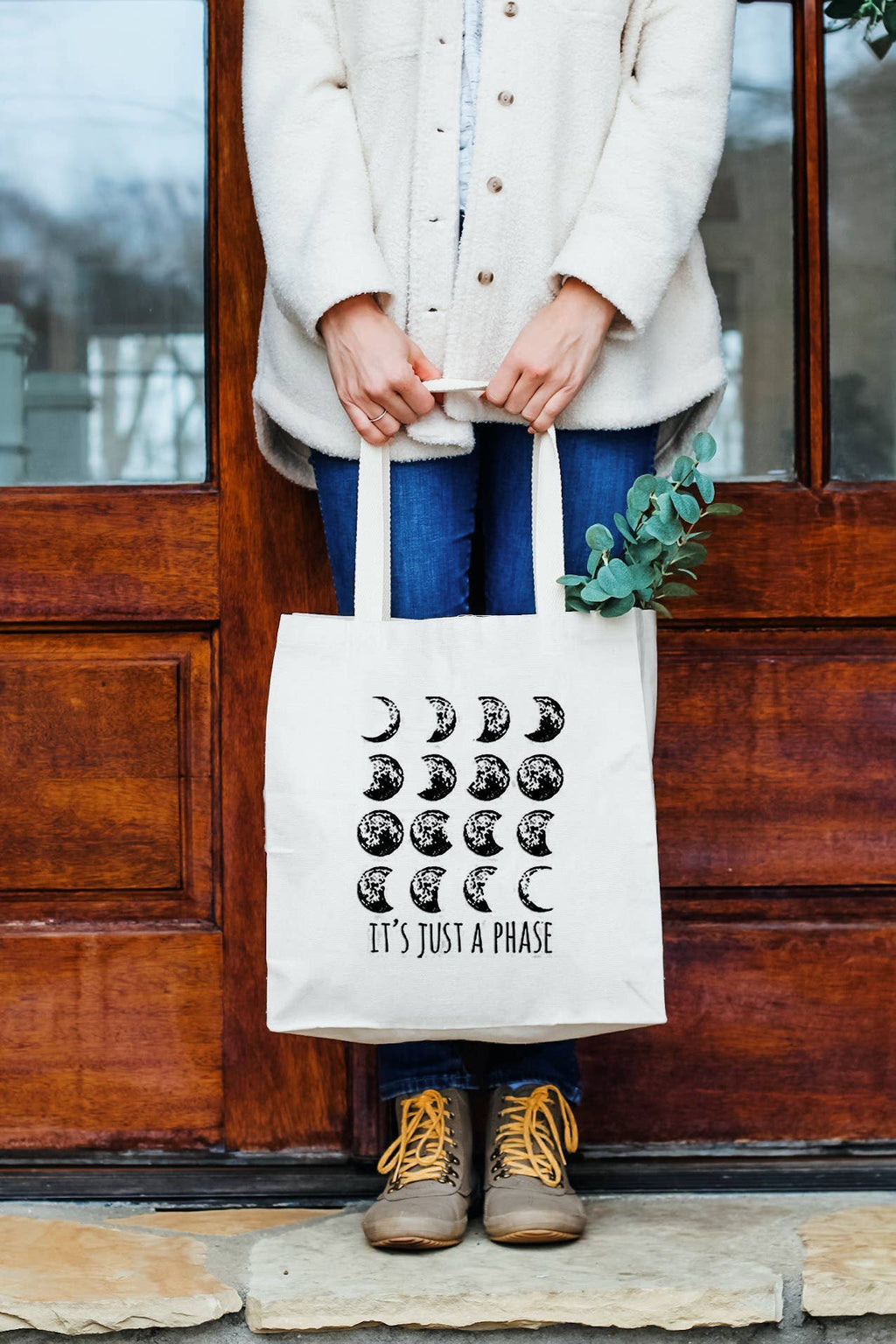 It's Just A Phase (Moon, Boho, Hippie) - Tote Bags