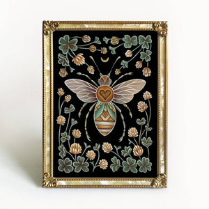 Bee Art Print Folk Decor | Various Sizes