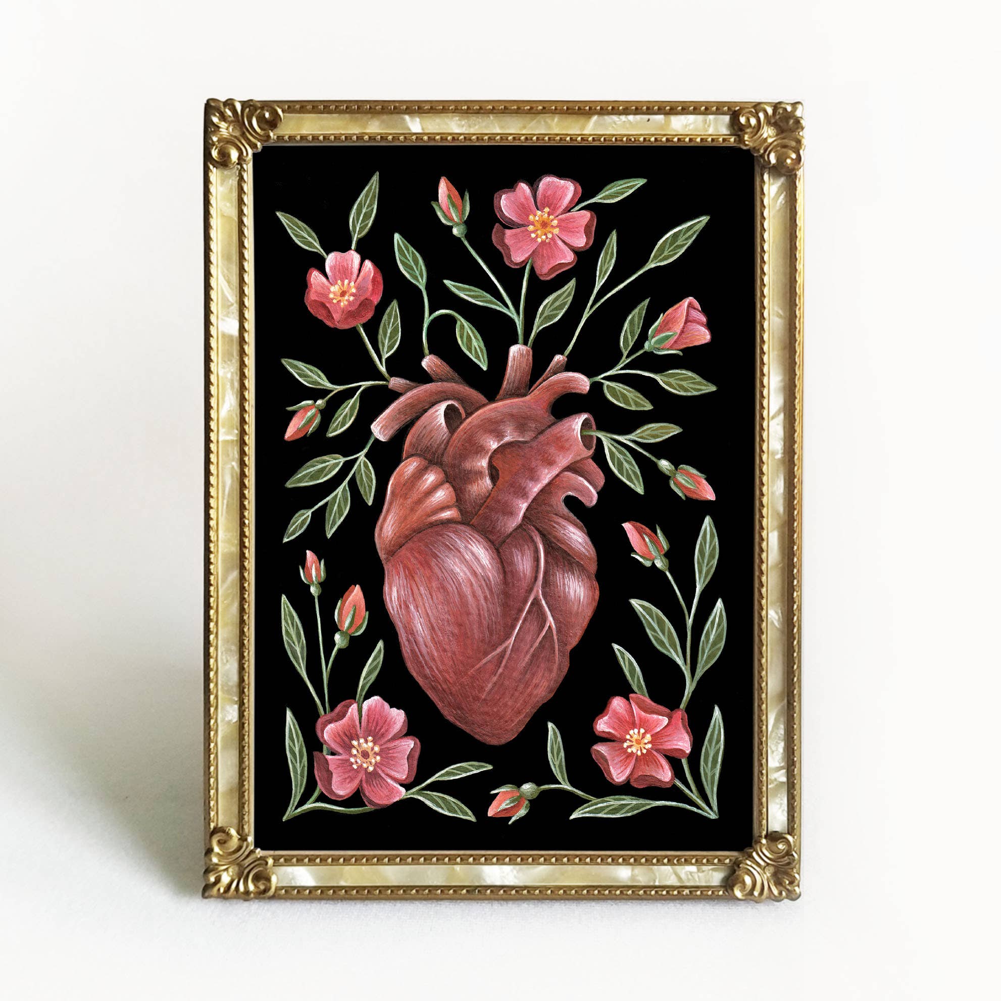 Heart Art Print Folk Decor | Various Sizes