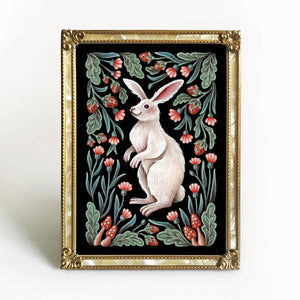 Bunny Rabbit Art Print Folk Decor | Various Sizes