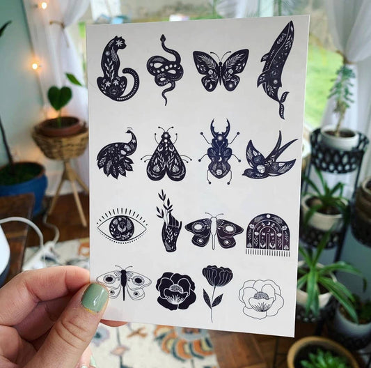 Celestial Animal Temporary Tattoos