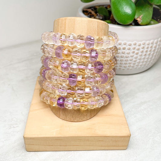 10mm Faceted Ametrine Beaded Bracelet