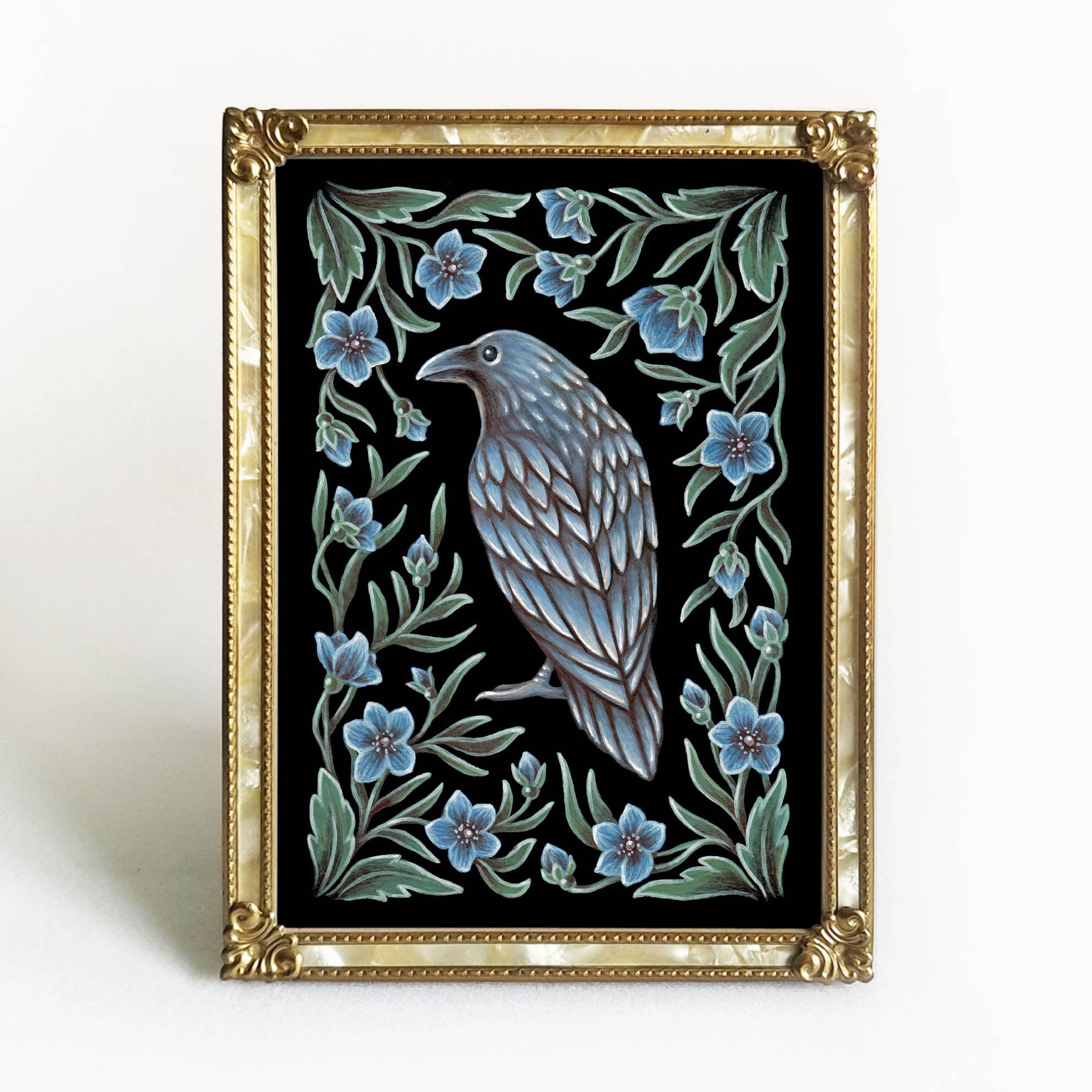 Raven Art Print Folk Decor | Various Sizes