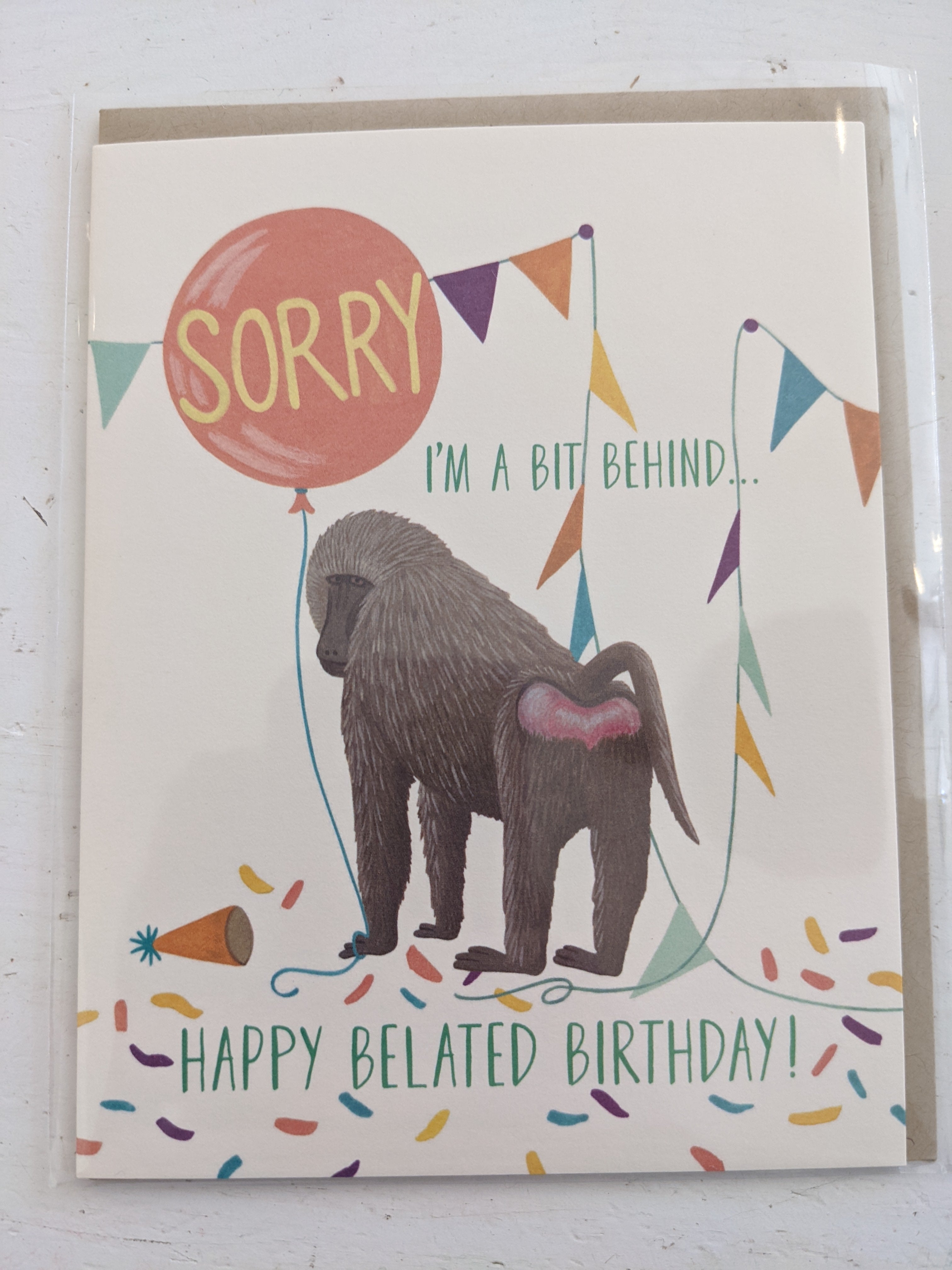 Belated Baboon Birthday Card
