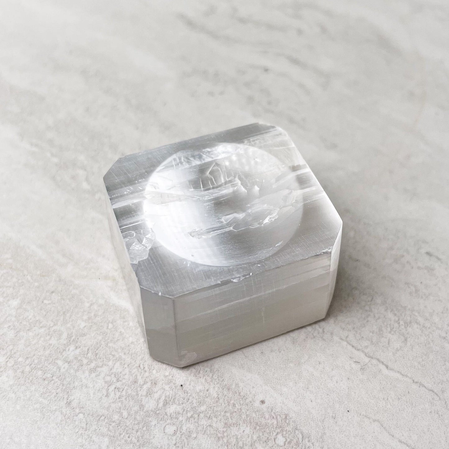Square Selenite Sphere Stand