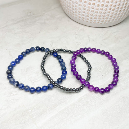 Zodiac Crystal Beaded Gemstone Bracelet Stacks