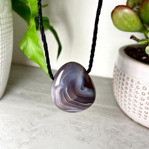 Banded Agate Pendant Necklace