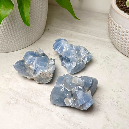 Blue Calcite Rough Stones