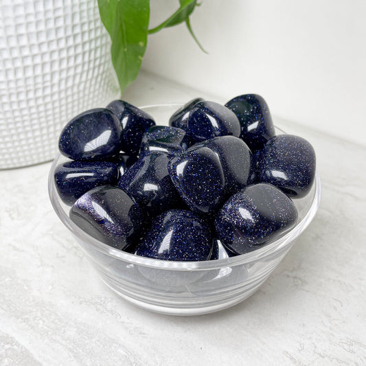 Blue Goldstone Tumbles