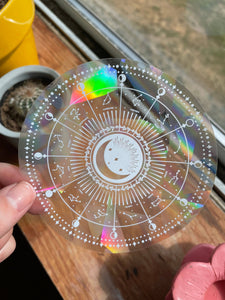 Astrology Zodiac Wheel Suncatcher Sticker  Rainbow Sticker – Ordinary  Magic Savannah