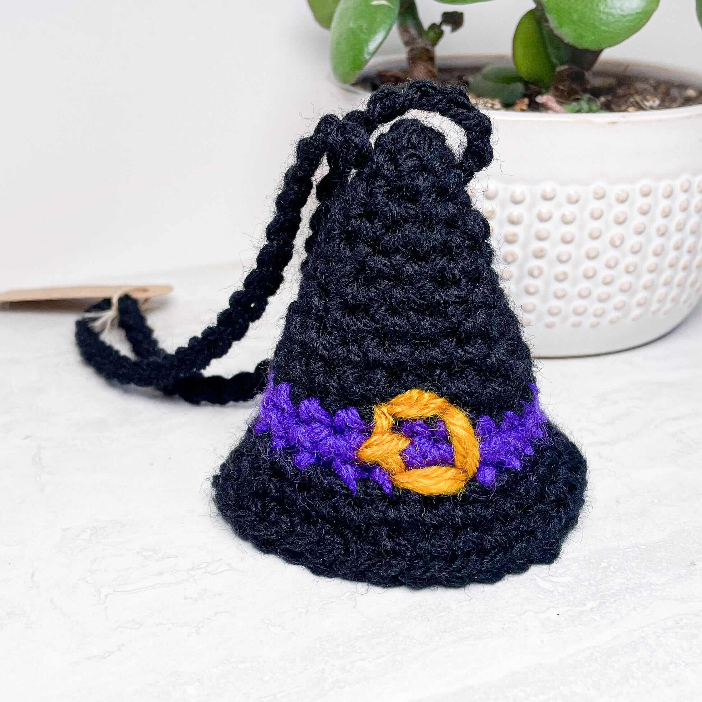 Crochet Witch Hat Car Accessory