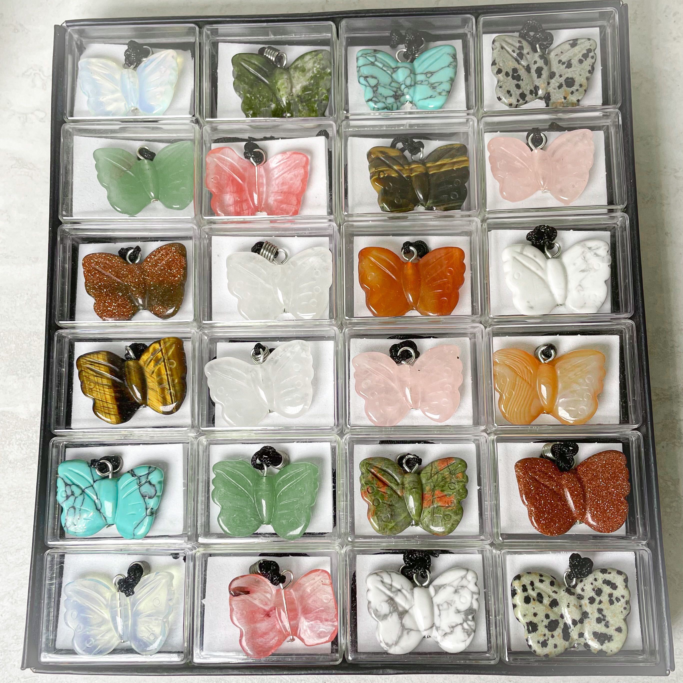 Crystal Butterfly Necklaces, Assorted