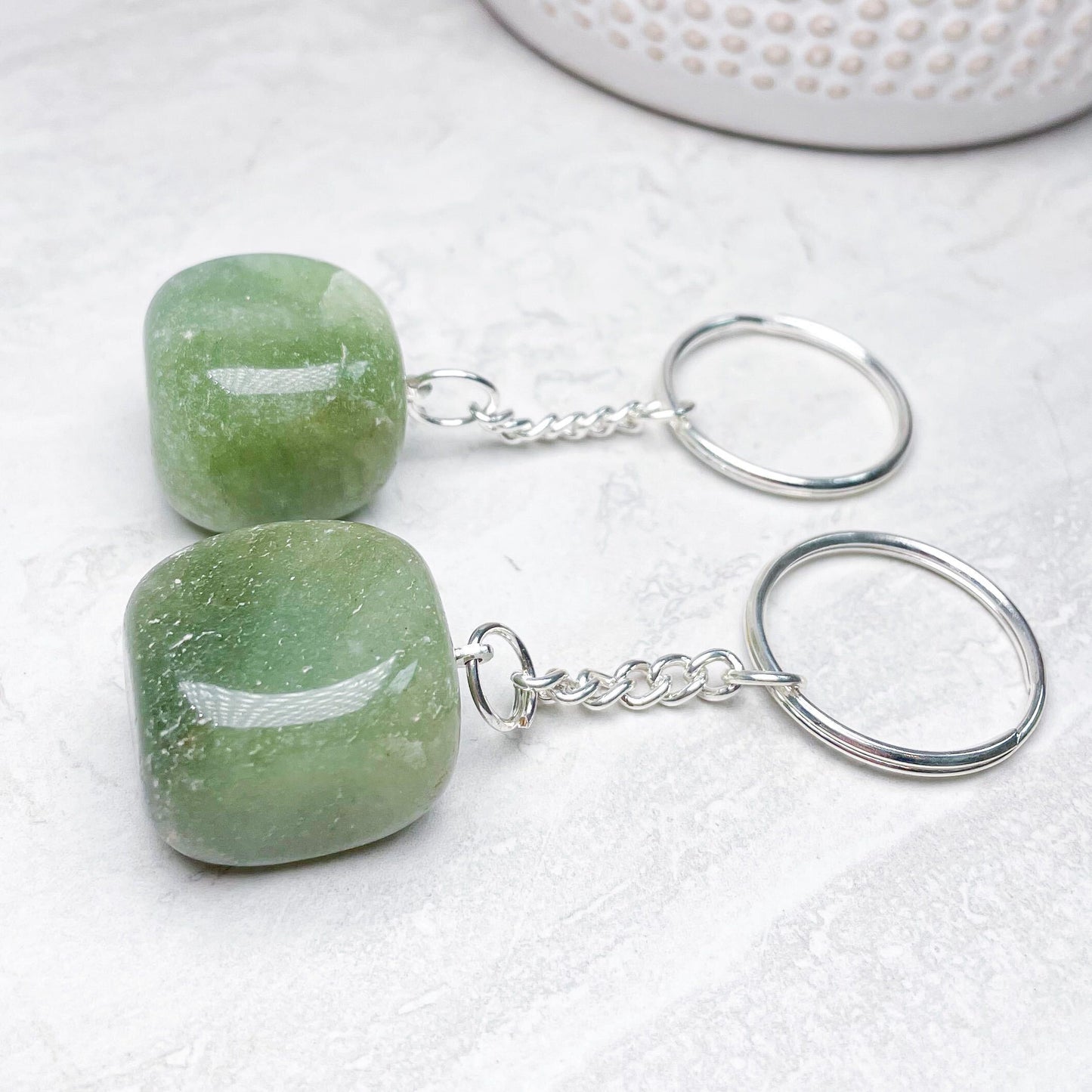 Tumbled Crystal Keychains