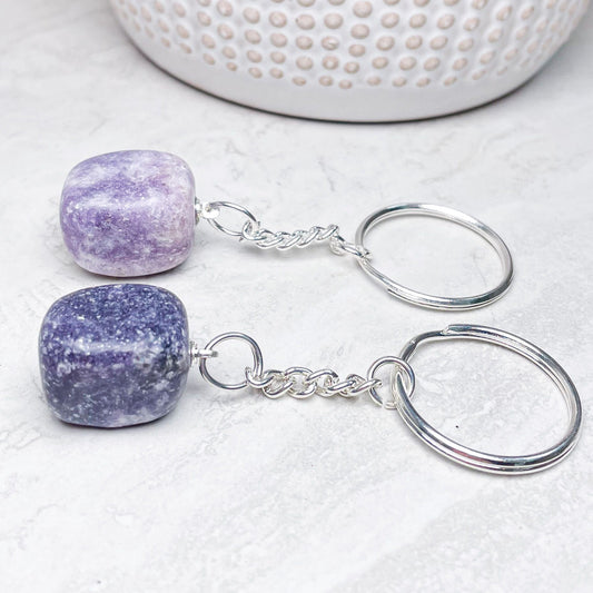 Tumbled Crystal Keychains