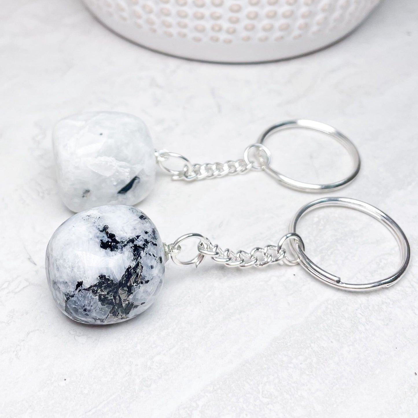 Tumbled Crystal Keychains