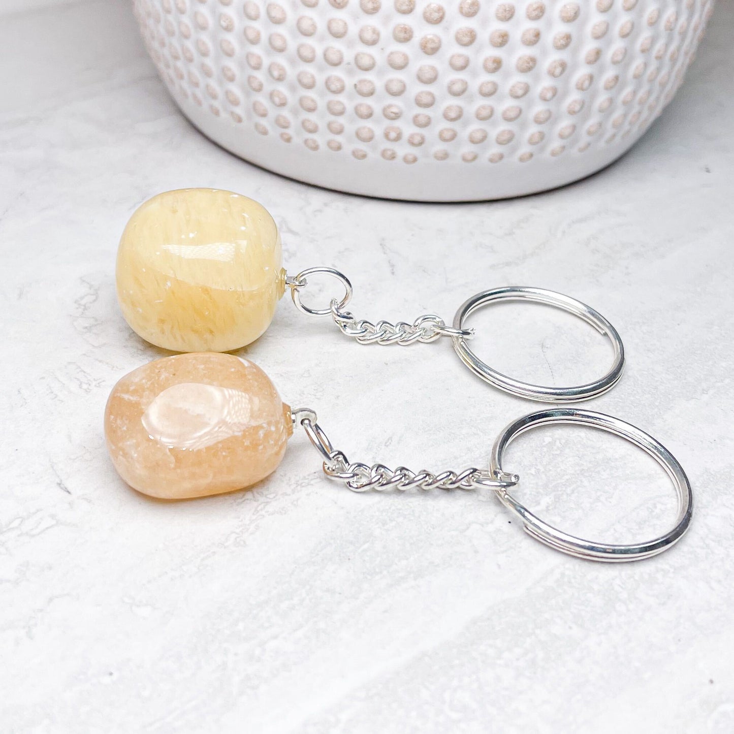 Tumbled Crystal Keychains