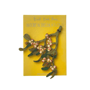 Handprinted Winter Holiday Wooden Decorations - various designs