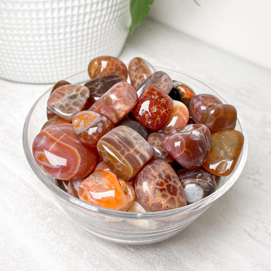 Fire Agate Tumbles 1"