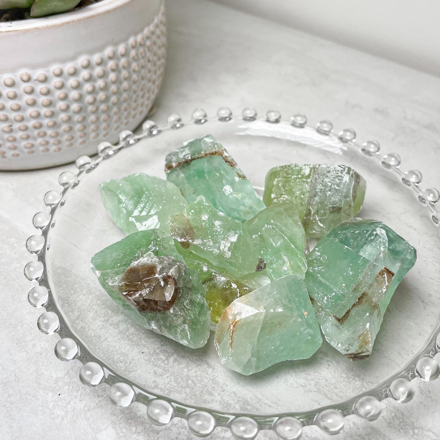 Green Calcite Rough Stones