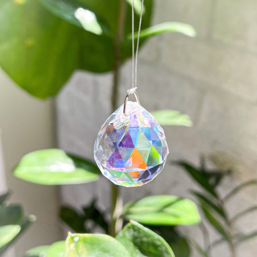 Hanging Crystal Faceted Sphere