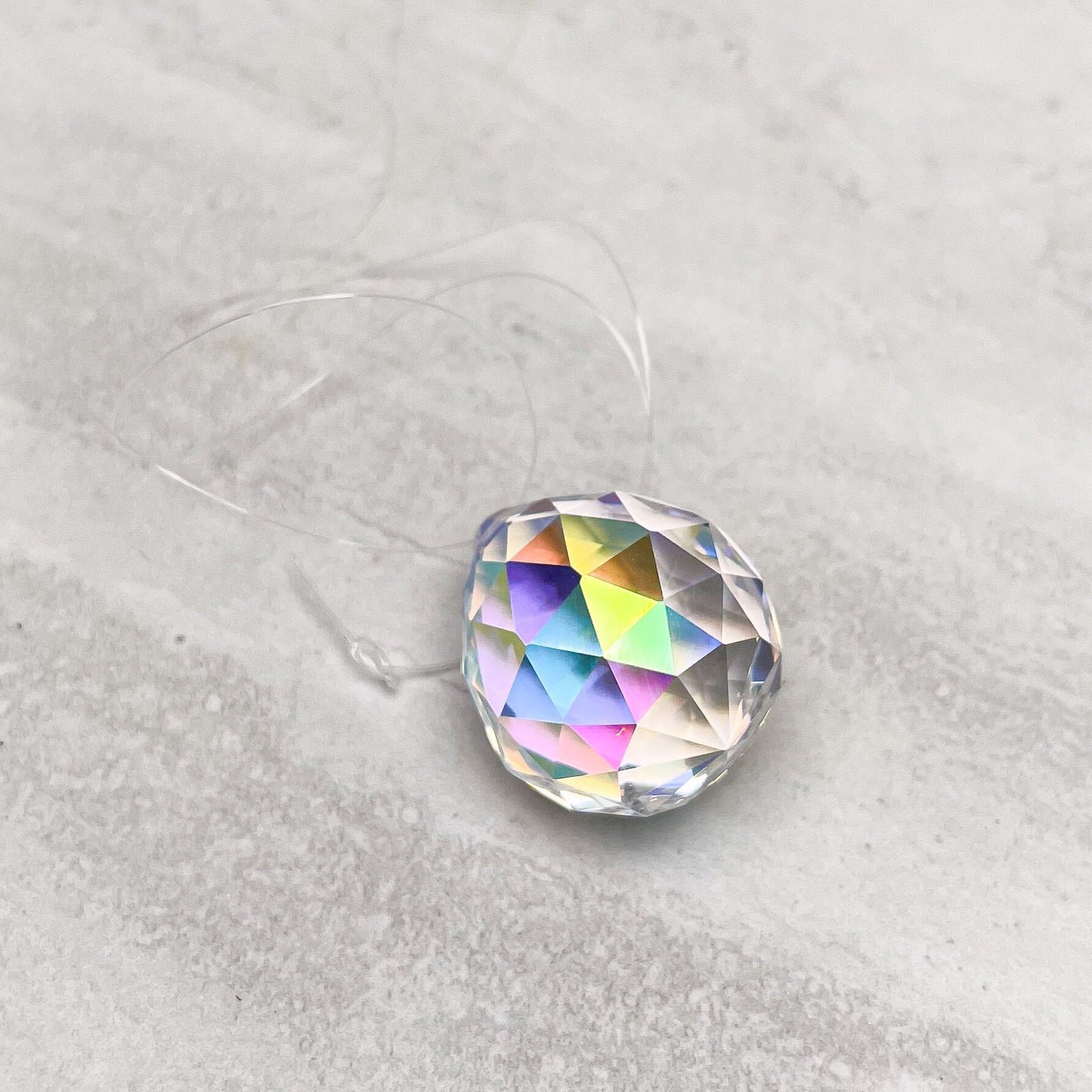 Hanging Crystal Faceted Sphere