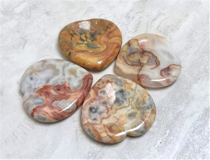 Heart Shaped Worry Stones | Various Crystals