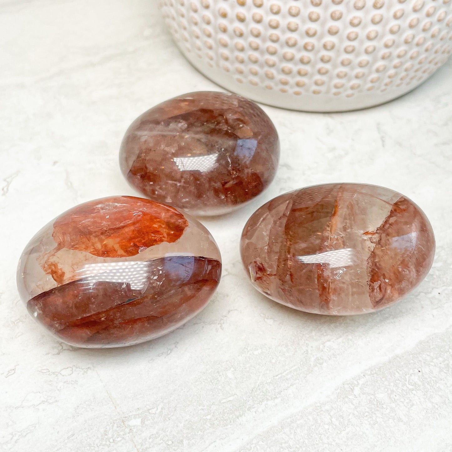 Natural Hematoid | Fire Quartz  Palmstone 2-2.5"