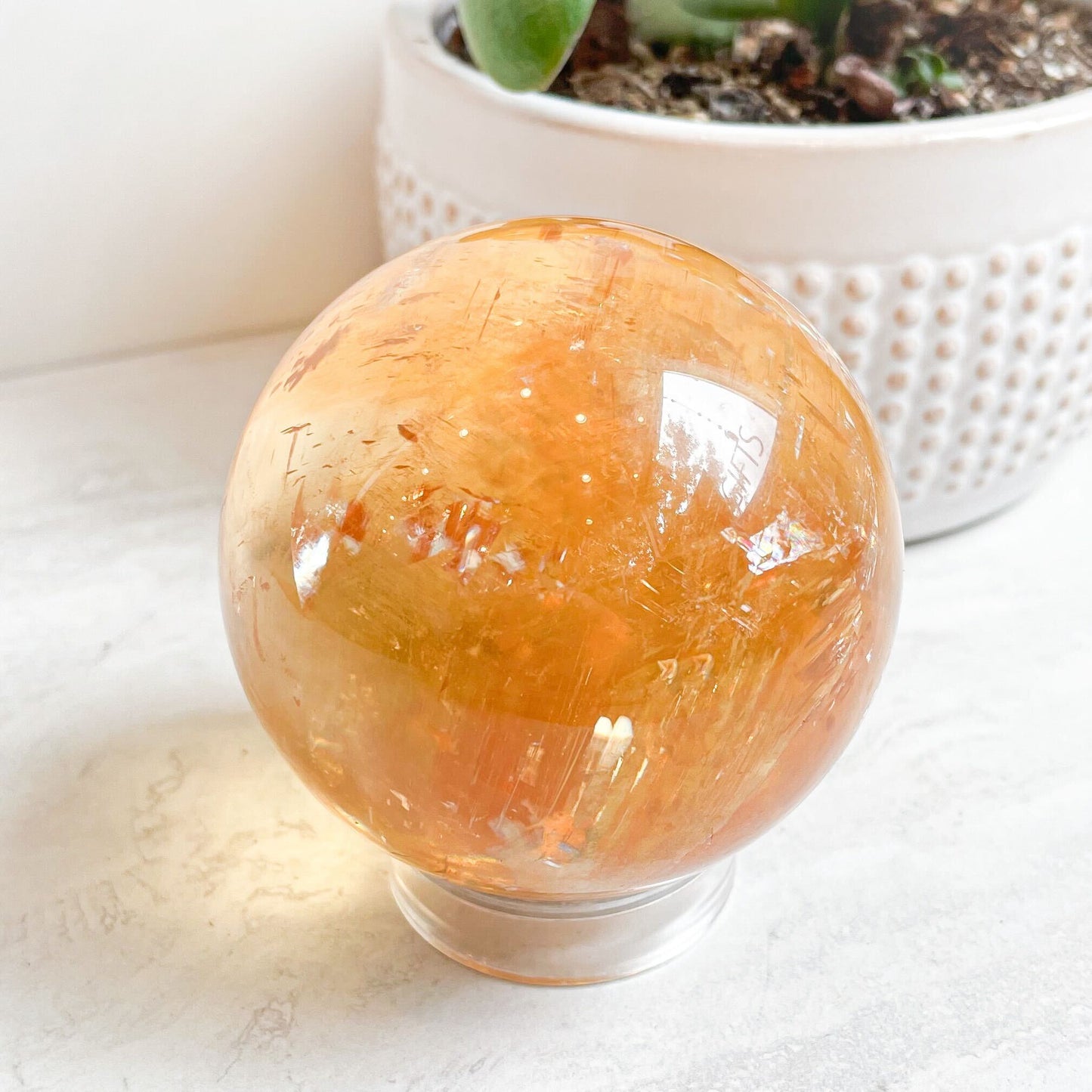 Honey Calcite Spheres