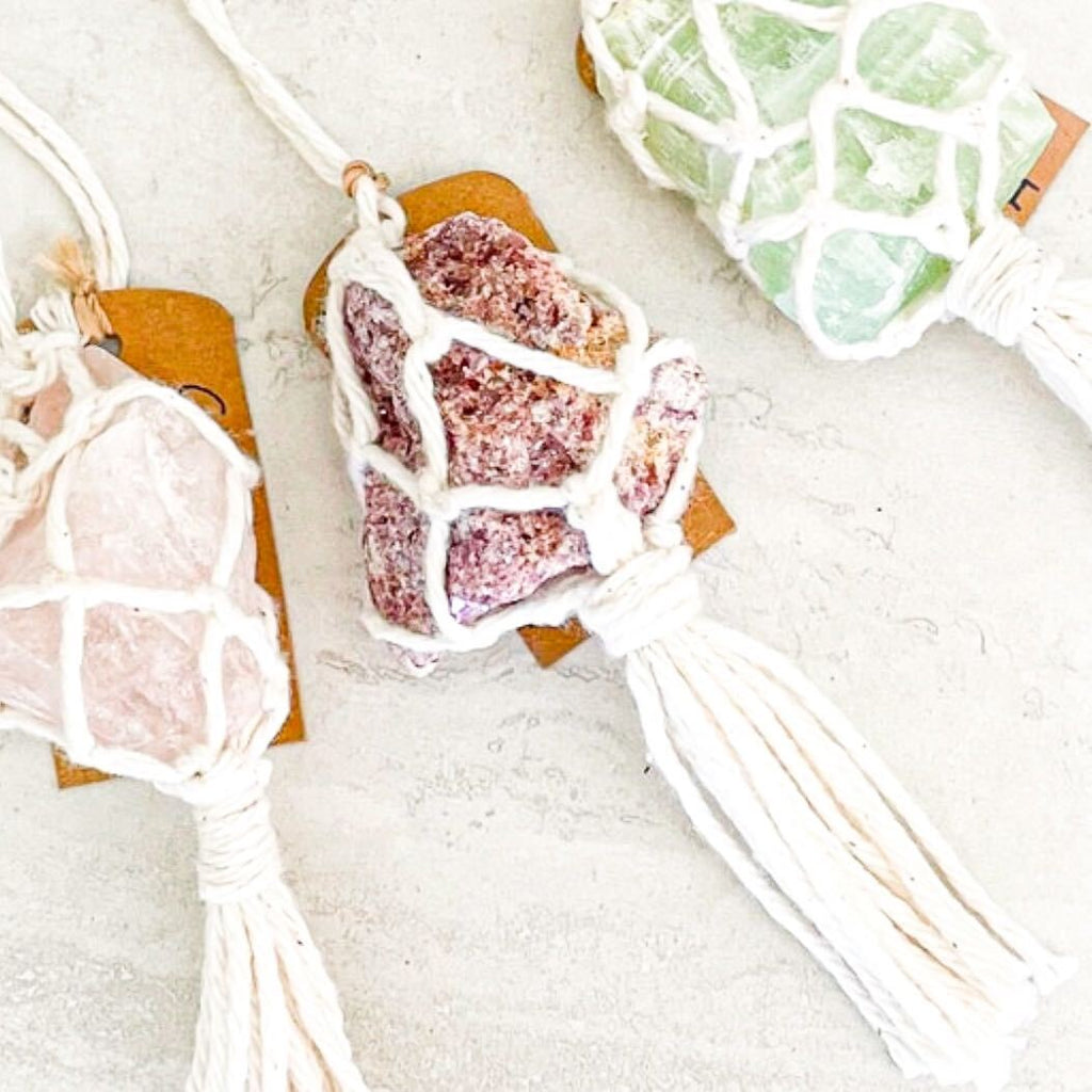 Earthly Essence Macrame Crystal Hangers